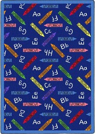 Joy Carpets Playful Patterns Crayons Blue